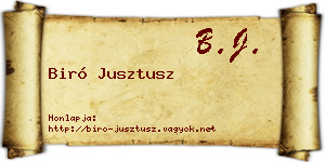 Biró Jusztusz névjegykártya